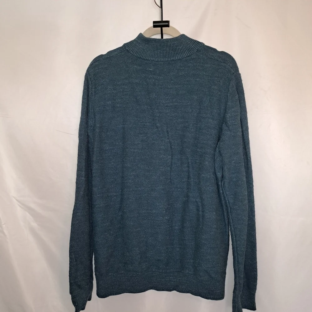L.L. Bean Men's Teal Zip-Up Sweater Men's Large #121 - Picture 2 of 7